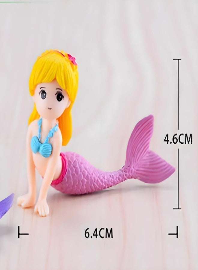 Kryoflare Pink Mermaid Figurine Aquarium Ornament, Mini Micro Landscape AccessoryMini Mermaid for Fairy Garden Accessories, Fish Tank Aquarium Decor, Cake Topper,Ocean Animal Theme Decor - Image 4